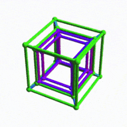 Animated rotation of a 5D hypercube