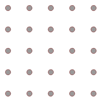 Animation showing the construction of the first six Brillouin zones on a square grid