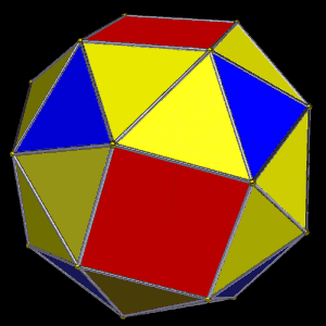 Animation of the rotating Snub Cube, geometry assigned to Cobalt and Nickel