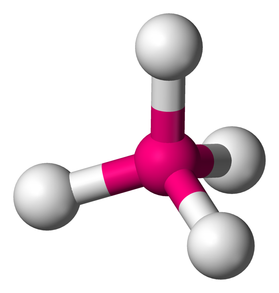 The tetrahedral molecular geometry of the key molecules in the biogeochemical cycles