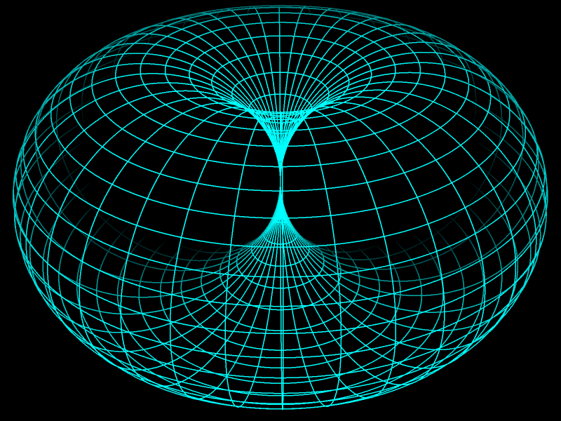 Animated horn torus demonstrating a 4D surface of curvature