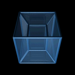 Animated rotation of a 4D hypercube (tesseract)